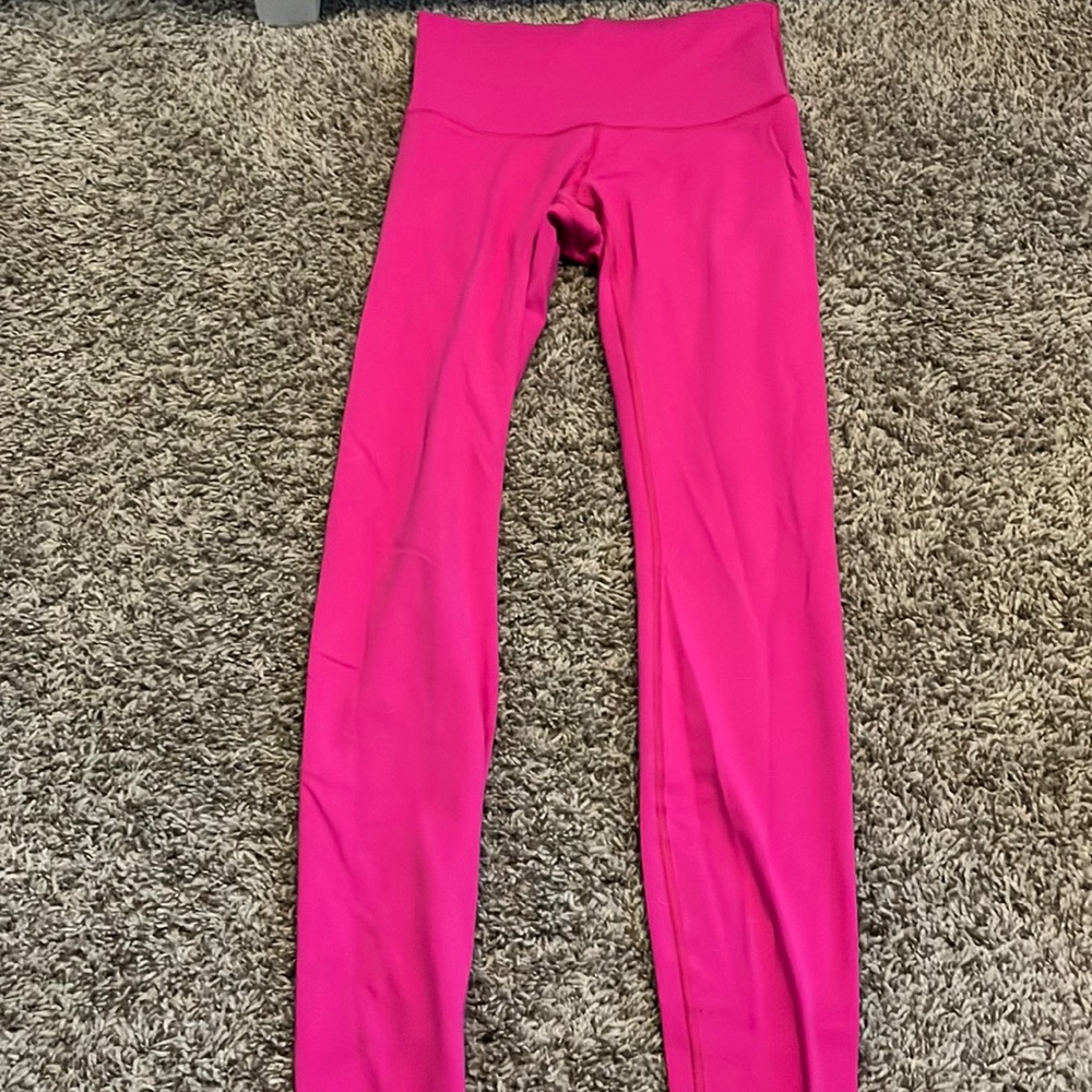 Lululemon neon pink full length leggings. Size 6.